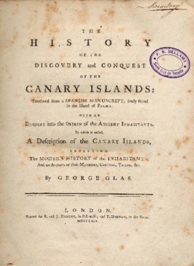 Manuscrito de George Glass - London (1764) - Rincones del Atlántico - Tenerife.
