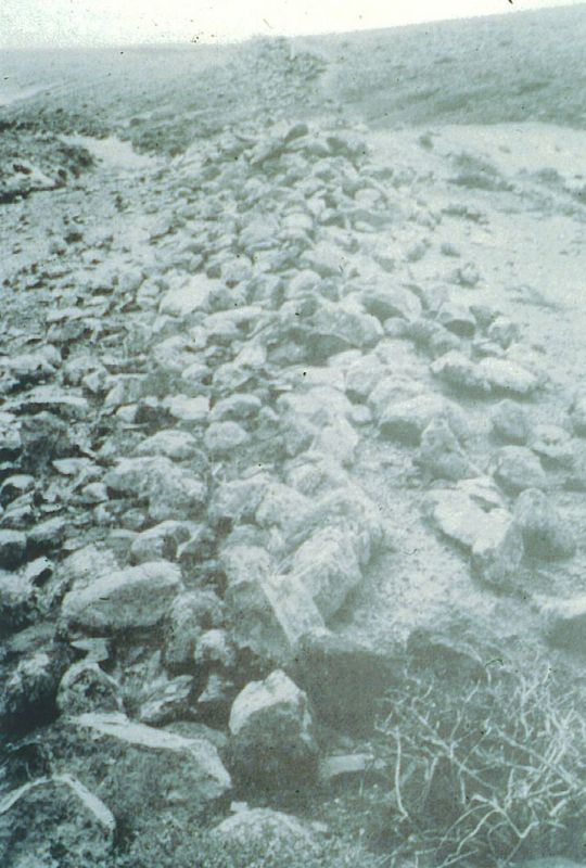 La Pared de Jandía de los Majos - Foto Antigua del Yacimiento Arqueológico - Pájara - Fuerteventura - Archipiélago Canario (Siglo XX).