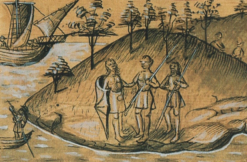 Láminas de Le Canarien (1400-1410) - Capítulo LXVIII, Folio 48 - Le Canarien, retrato de dos mundos - Instituto de Estudios Canarios - Tenerife - Archipiélago Canario (2006).