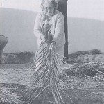 La Artesana Majorera de la Palma Canaria Doña Catalina Méndez Montañez (1930) Deshojando las Hojas de Palma - Foto de Jesús García Rodríguez - El Pajar, Cuaderno de Etnografía Canaria Nº 5 (Agosto de 1999) - Casillas del Ángel - Puerto Cabras y Del Rosario - Fuerteventura - Archivo Documental de la Federación de Salto del Pastor Canario (FSPC) - Archipiélago Canario (Enero y Febrero de 1999).